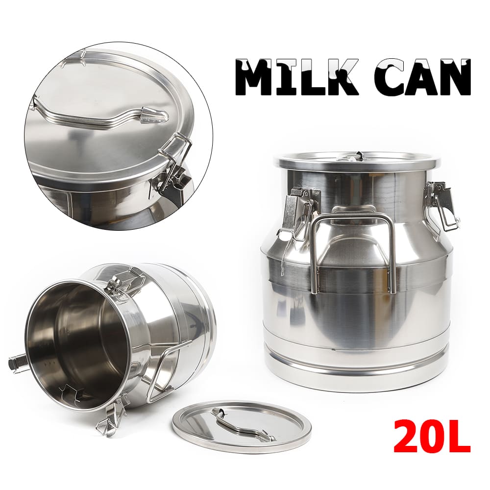 Stainless Steel Milk Carrier Barrel, 20L/5.28Gal Milk Bucket, for Holding Milk, Juice, Oil, etc Stainless Steel Milk Carrier Barrel, 20L/5.28Gal Milk Bucket, for Holding Milk, Juice, Oil, etc