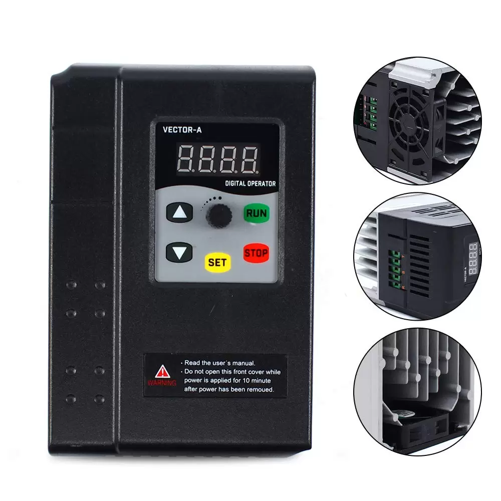 Single Phase VFD Frequency Inverter Speed Controller 220V 2.2KW Variable Speed Driver Capacity Adjustable for Spindle Motor Single Phase VFD Frequency Inverter Speed Controller 220V 2.2KW Variable Speed Driver Capacity Adjustable for Spindle Motor
