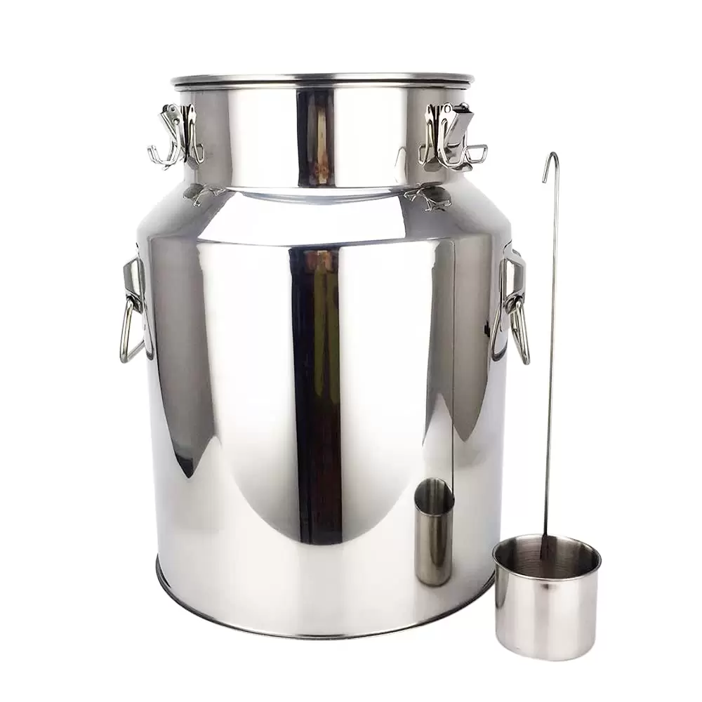 Sealed stainless steel bucket 18L 201 with wine holder for home Brewing wine beer Making Drum Storage Oil Rice Water Barrel