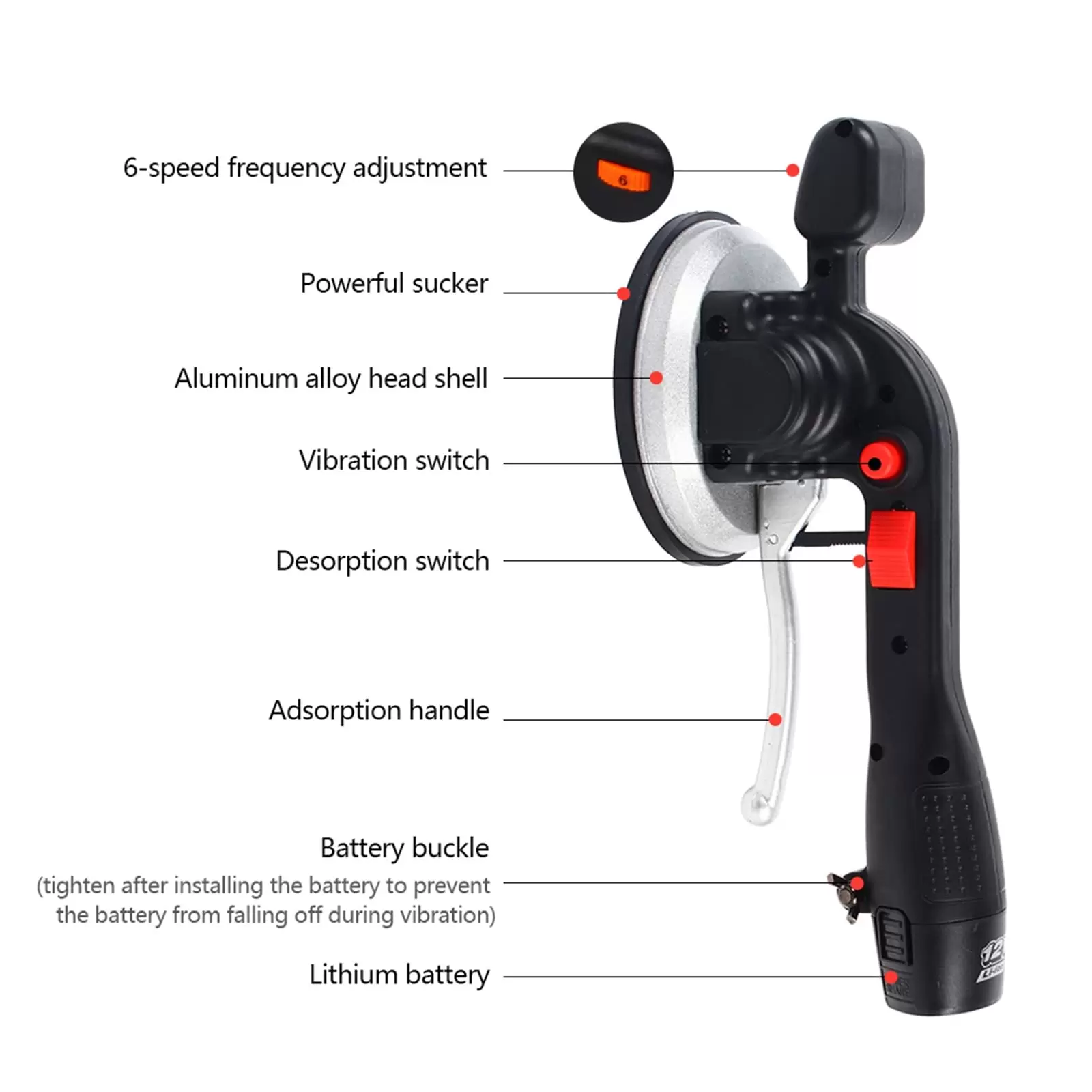 Tile Vibrator Electric Handheld Tile Vibrator with 1 Battery Automatic Leveling Machine 12000 RPM Tile Tiling Machine Very Convenient Tile Vibrator Electric Handheld Tile Vibrator with 1 Battery Automatic Leveling Machine 12000 RPM Tile Tiling Machine Very Convenient