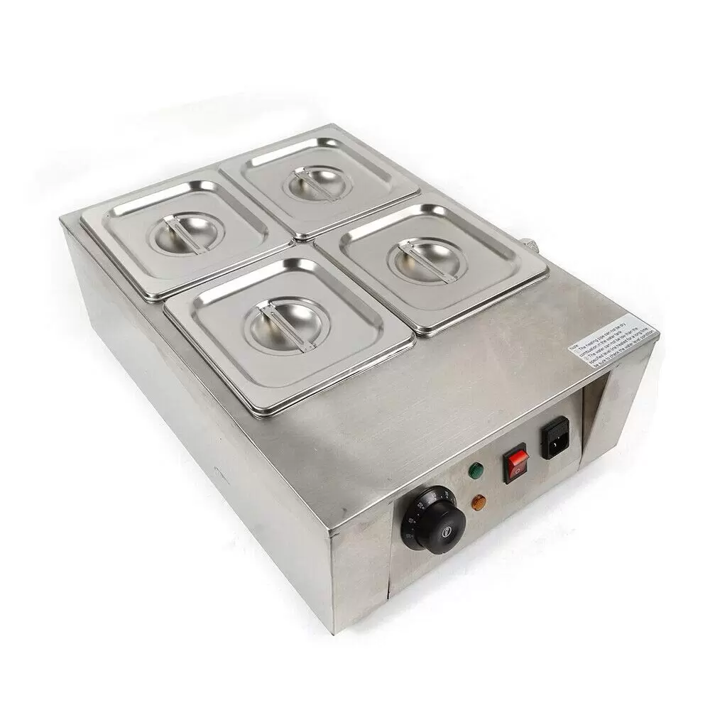 4 Pot Electric Chocolate Melter Water Bath Melting Pot 8KG Chocolate Electric Fondue Set Tempering Machine DIY Melter w/4 Melting Pot