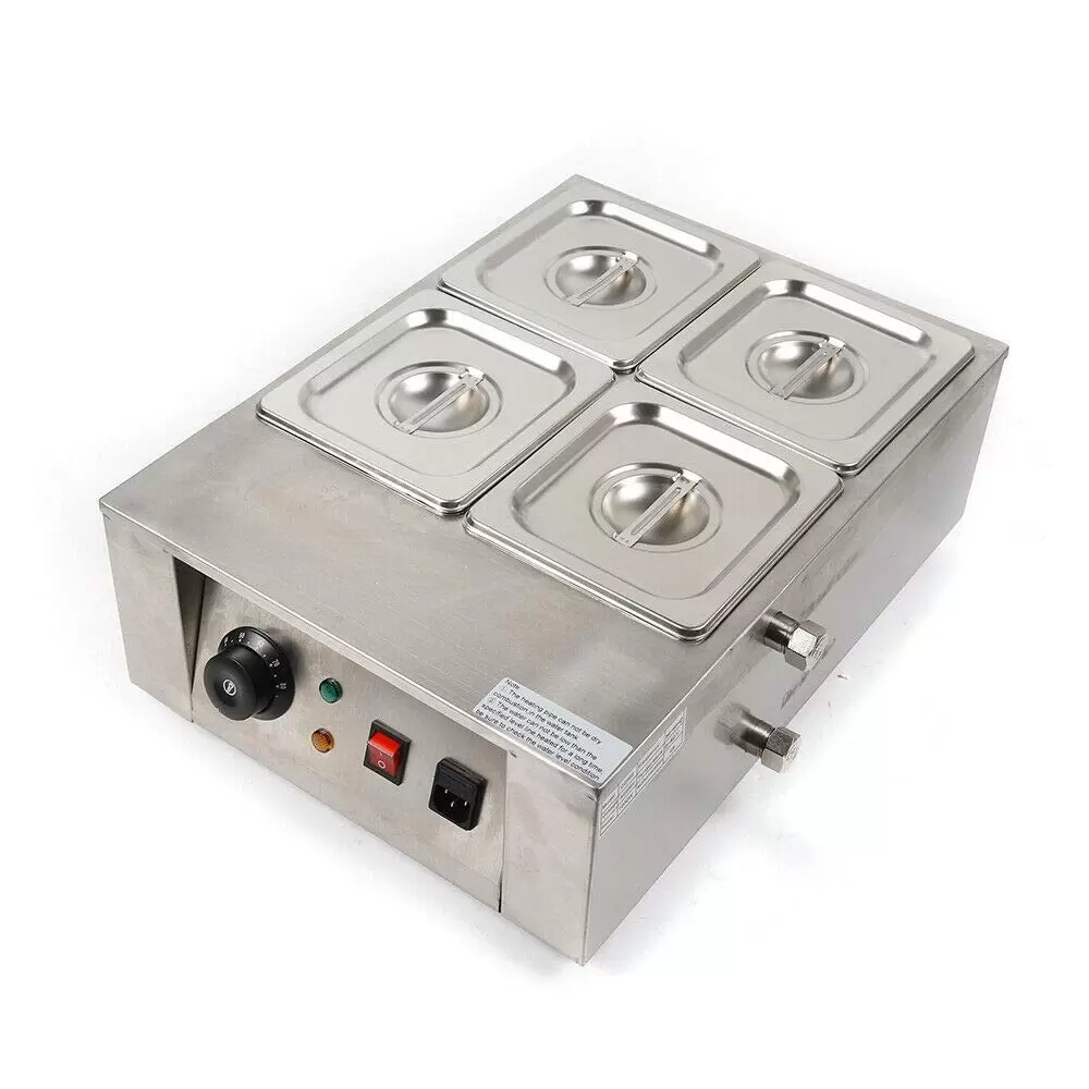 4 Pot Electric Chocolate Melter Water Bath Melting Pot 8KG Chocolate Electric Fondue Set Tempering Machine DIY Melter w/4 Melting Pot 4 Pot Electric Chocolate Melter Water Bath Melting Pot 8KG Chocolate Electric Fondue Set Tempering Machine DIY Melter w/4 Melting Pot