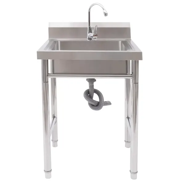 Rustproof Stainless Steel Sink 93 x 61 x 60 cm Sink Insert Kitchen Sink Sink Shelf Washbasin for Outdoor Garden Wash Basin Sink Kitchen Sink Organiser