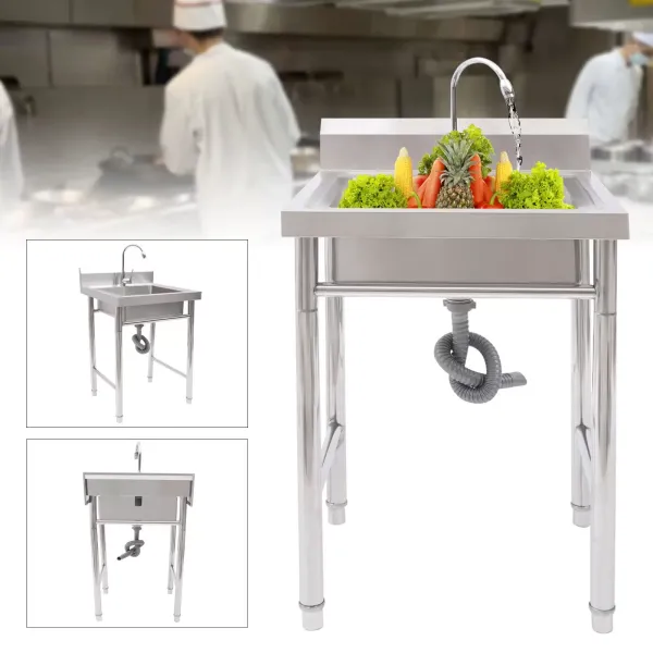Rustproof Stainless Steel Sink 93 x 61 x 60 cm Sink Insert Kitchen Sink Sink Shelf Washbasin for Outdoor Garden Wash Basin Sink Kitchen Sink Organiser Rustproof Stainless Steel Sink 93 x 61 x 60 cm Sink Insert Kitchen Sink Sink Shelf Washbasin for Outdoor Garden Wash Basin Sink Kitchen Sink Organiser
