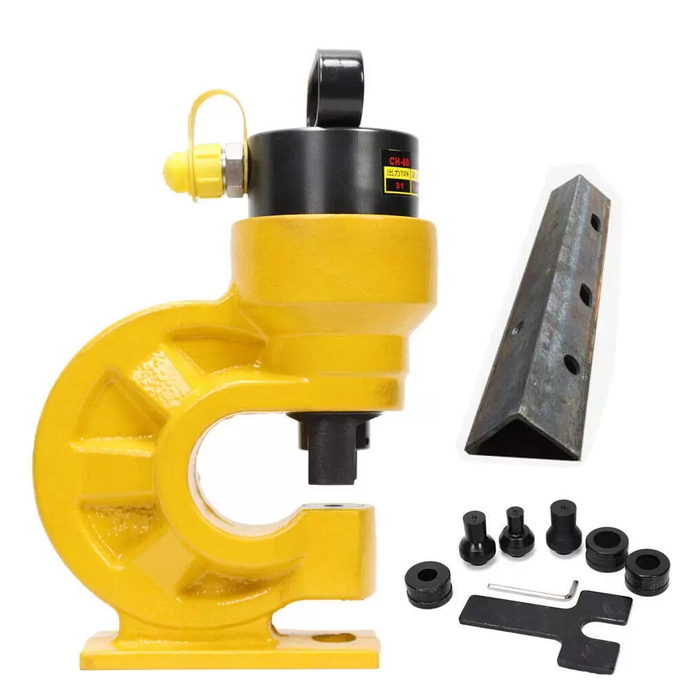Ch-60 Hydraulic Sheet Metal Punch 3/4" Ch-60 - 31 T Sheet Metal Punch Hydraulic Punch - Yellow Ch-60 Hydraulic Hole Punch Comfortable Grip Ch-60 Hydraulic Sheet Metal Punch 3/4" Ch-60 - 31 T Sheet Metal Punch Hydraulic Punch - Yellow Ch-60 Hydraulic Hole Punch Comfortable Grip