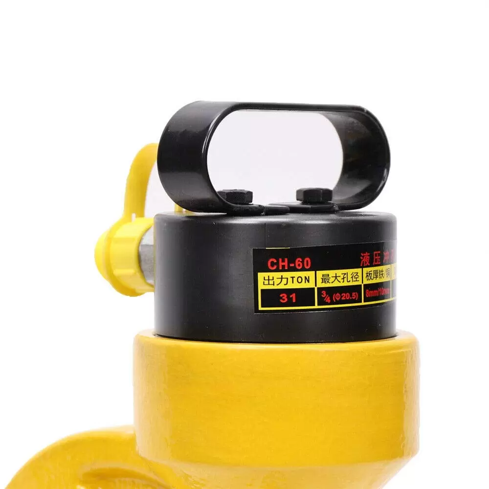 Ch-60 Hydraulic Sheet Metal Punch 3/4" Ch-60 - 31 T Sheet Metal Punch Hydraulic Punch - Yellow Ch-60 Hydraulic Hole Punch Comfortable Grip Ch-60 Hydraulic Sheet Metal Punch 3/4" Ch-60 - 31 T Sheet Metal Punch Hydraulic Punch - Yellow Ch-60 Hydraulic Hole Punch Comfortable Grip