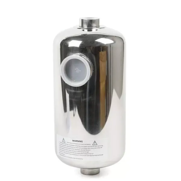 28 kW stainless steel heat exchanger for swimming pool, sauna, etc. 29.2 x 13.4 cm