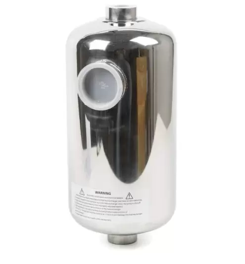 28 kW stainless steel heat exchanger for swimming pool, sauna, etc. 29.2 x 13.4 cm