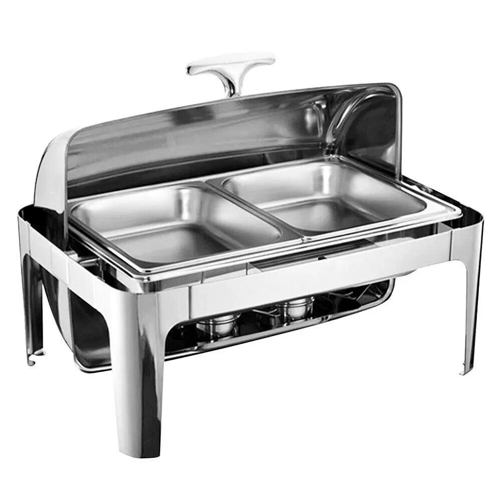 9L Stove Warming Container Warmer Lid with 2 Half Sizes Catering Trays