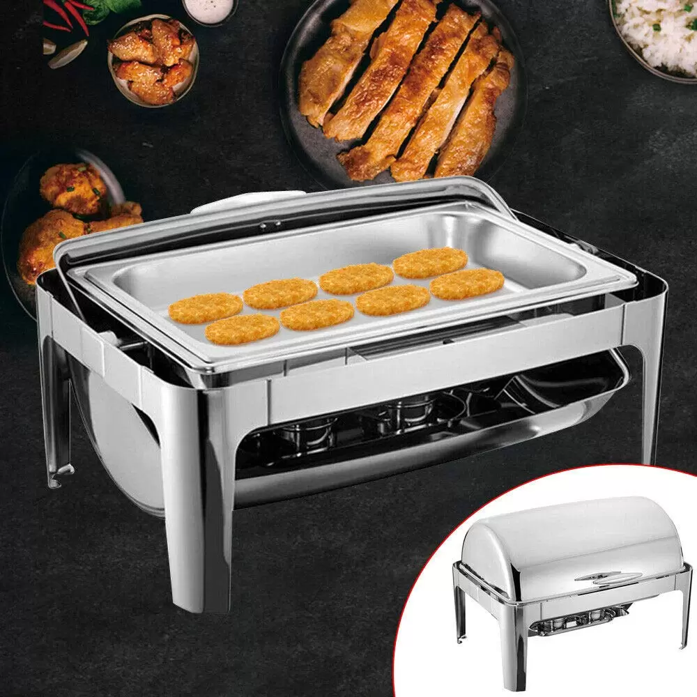 9L Stove Warming Container Warmer Lid with 2 Half Sizes Catering Trays 9L Stove Warming Container Warmer Lid with 2 Half Sizes Catering Trays