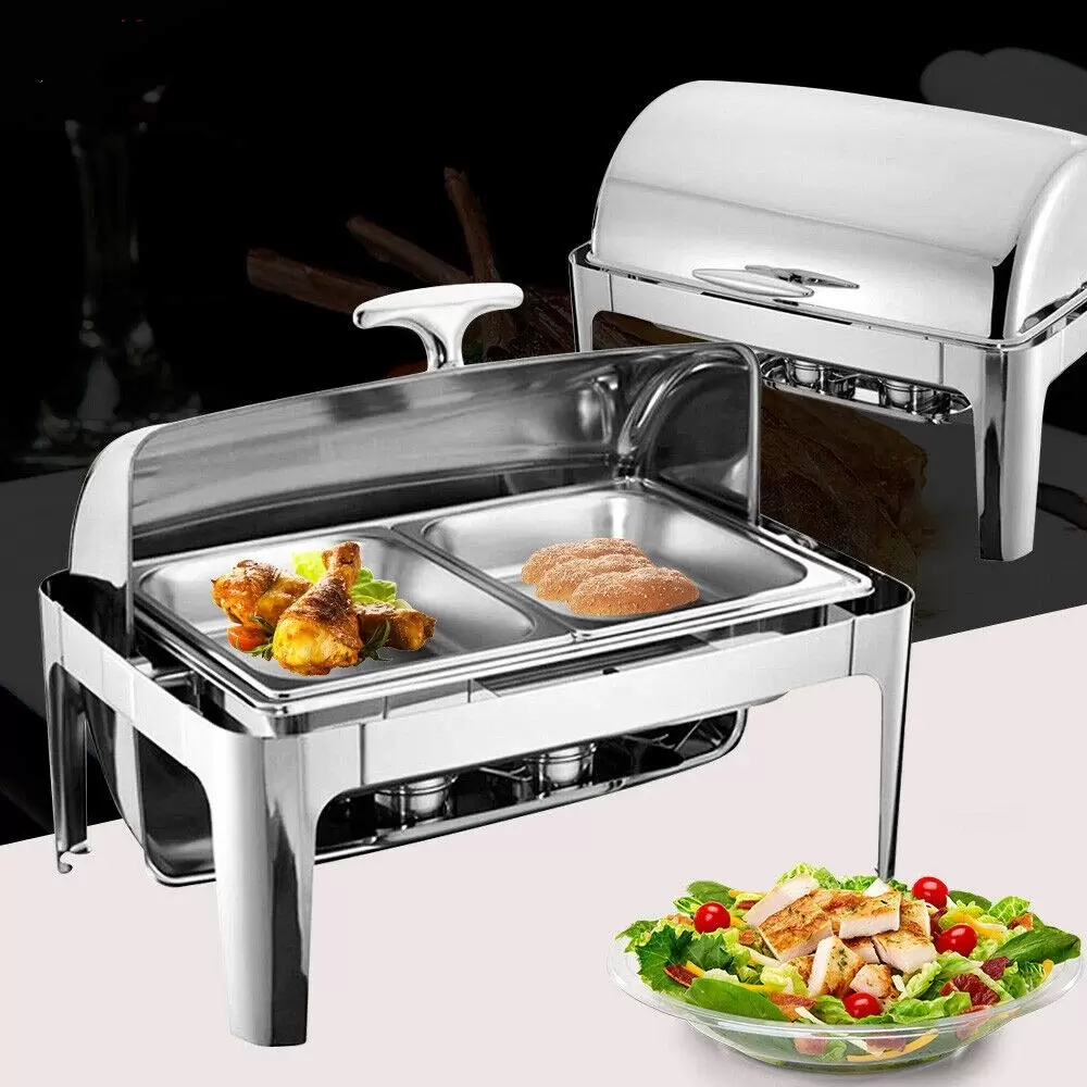 9L Stove Warming Container Warmer Lid with 2 Half Sizes Catering Trays 9L Stove Warming Container Warmer Lid with 2 Half Sizes Catering Trays