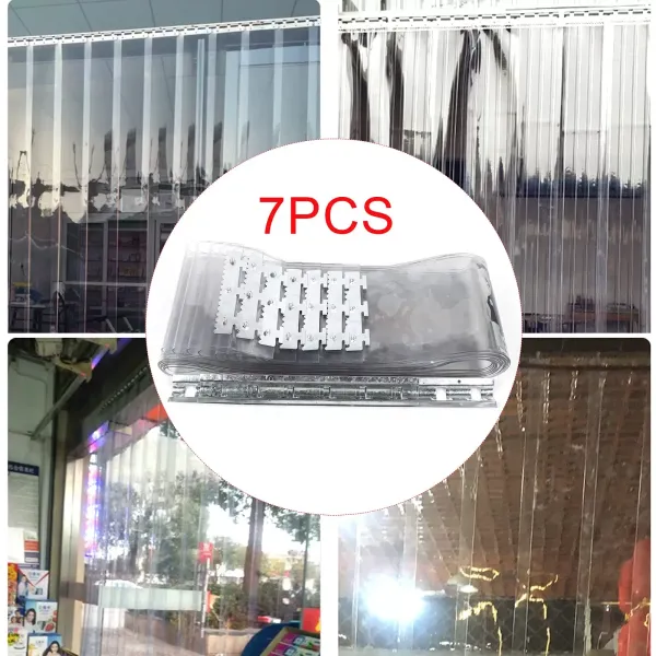 Pvc Slat Curtain, Strip Curtain Pvc Slat Curtain 1 X 2 M Transparent Door Curtain 7 Pieces 200x 18 Cm Suitable For Warehouses Factories Supermarkets