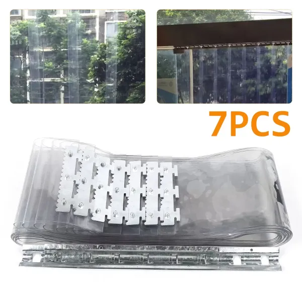 Pvc Slat Curtain, Strip Curtain Pvc Slat Curtain 1 X 2 M Transparent Door Curtain 7 Pieces 200x 18 Cm Suitable For Warehouses Factories Supermarkets