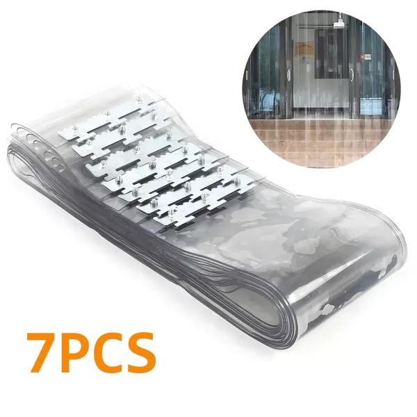 Pvc Slat Curtain, Strip Curtain Pvc Slat Curtain 1 X 2 M Transparent Door Curtain 7 Pieces 200x 18 Cm Suitable For Warehouses Factories Supermarkets