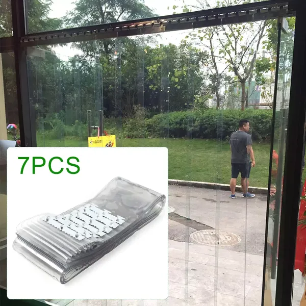 Pvc Slat Curtain, Strip Curtain Pvc Slat Curtain 1 X 2 M Transparent Door Curtain 7 Pieces 200x 18 Cm Suitable For Warehouses Factories Supermarkets