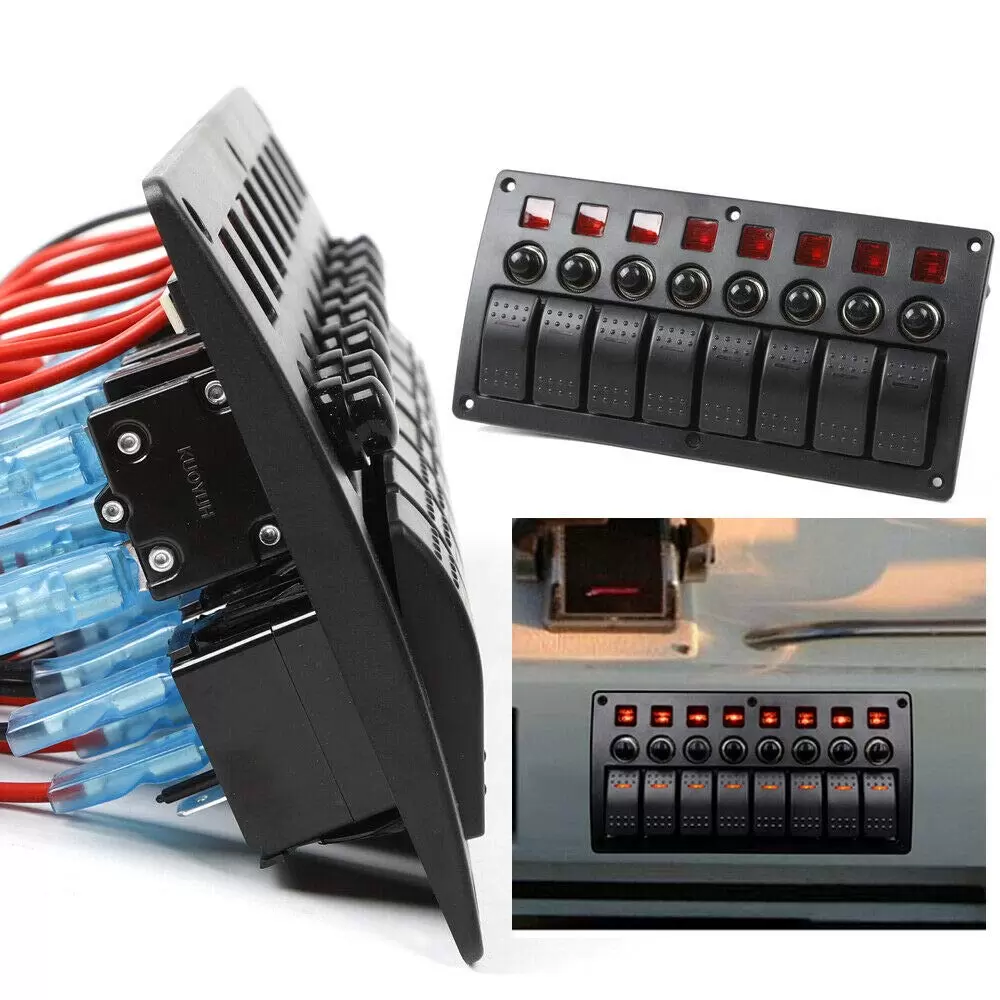 3 in 1 8 Speed LED Rocker Switch Panel