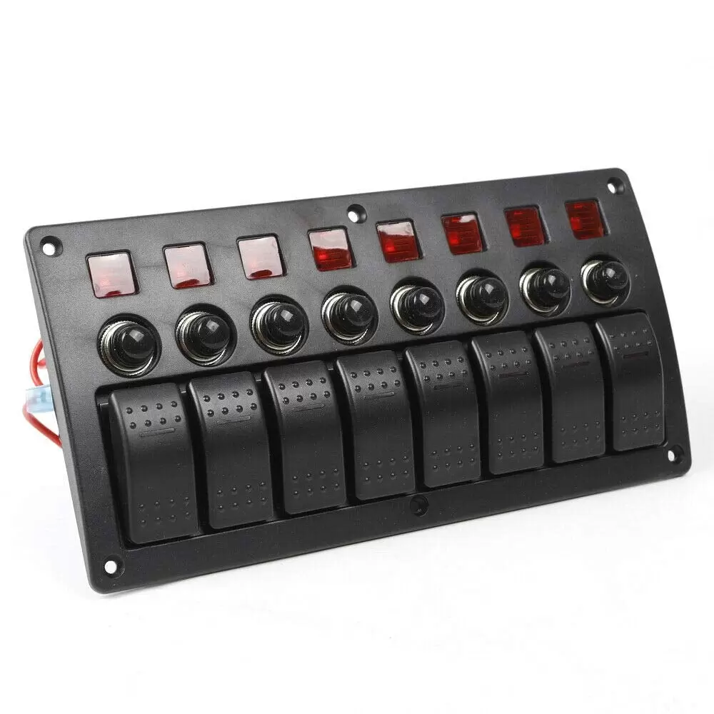 3 in 1 8 Speed LED Rocker Switch Panel