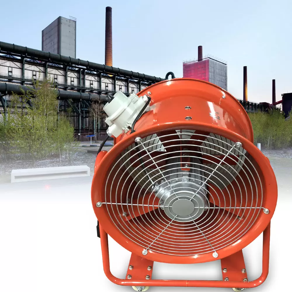 18" Portable Axial Fan 3450 RPM 1100 W Explosion-Resistant Metal Industrial Extractor Portable Utility Blower Fan Orange 18" Portable Axial Fan 3450 RPM 1100 W Explosion-Resistant Metal Industrial Extractor Portable Utility Blower Fan Orange