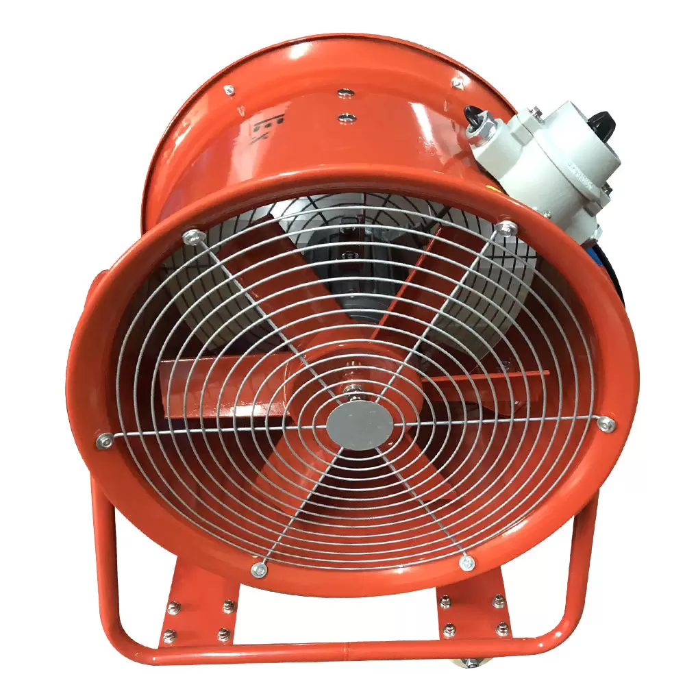 18" Portable Axial Fan 3450 RPM 1100 W Explosion-Resistant Metal Industrial Extractor Portable Utility Blower Fan Orange