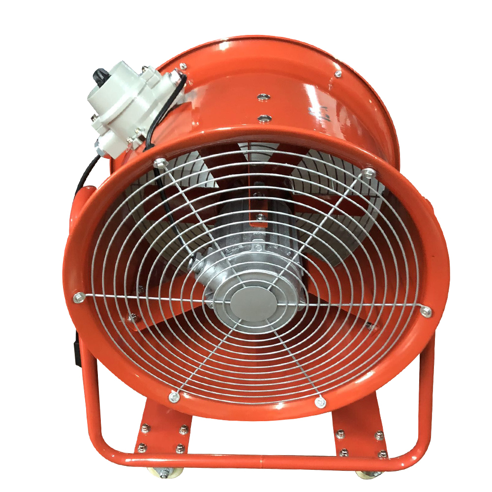 18" Portable Axial Fan 3450 RPM 1100 W Explosion-Resistant Metal Industrial Extractor Portable Utility Blower Fan Orange
