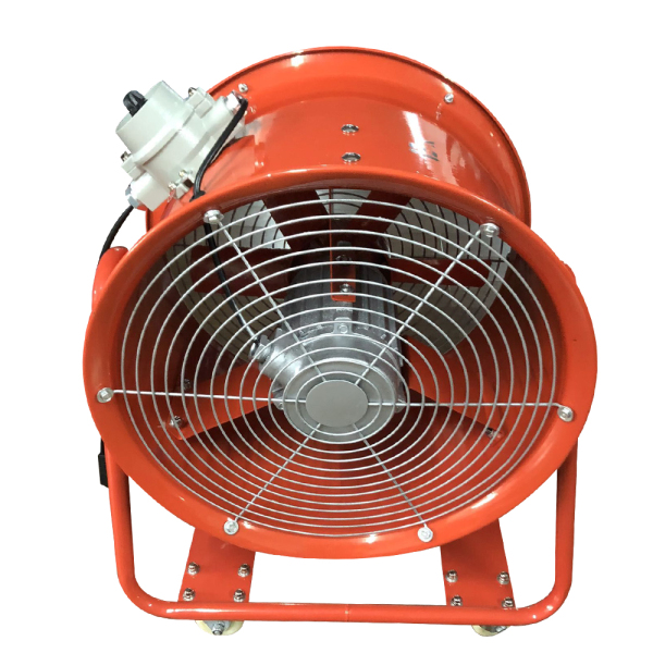 18" Portable Axial Fan 3450 RPM 1100 W Explosion-Resistant Metal Industrial Extractor Portable Utility Blower Fan Orange