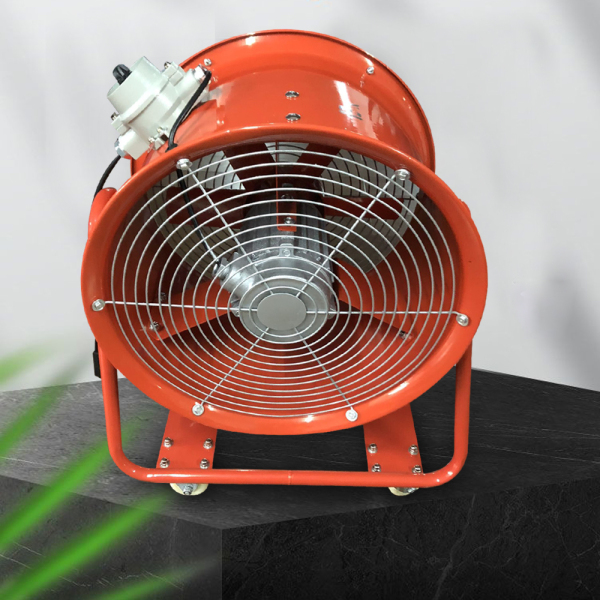18" Portable Axial Fan 3450 RPM 1100 W Explosion-Resistant Metal Industrial Extractor Portable Utility Blower Fan Orange