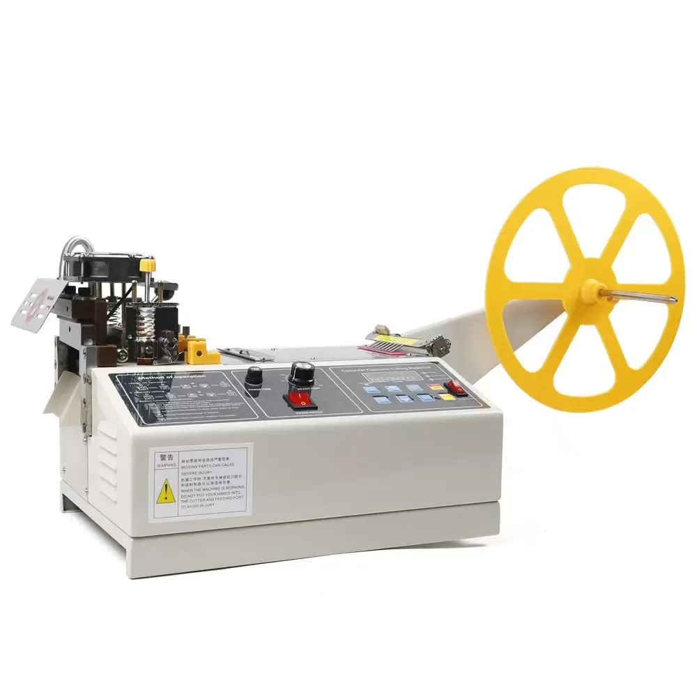 280W 350°C Automatic Belt Cutting Machine, Cold and Hot Cutting Width 110mm 280W 220V Automatic Digital Hot Cold Strip Cutter Webbing Textile Ribbon Cutter