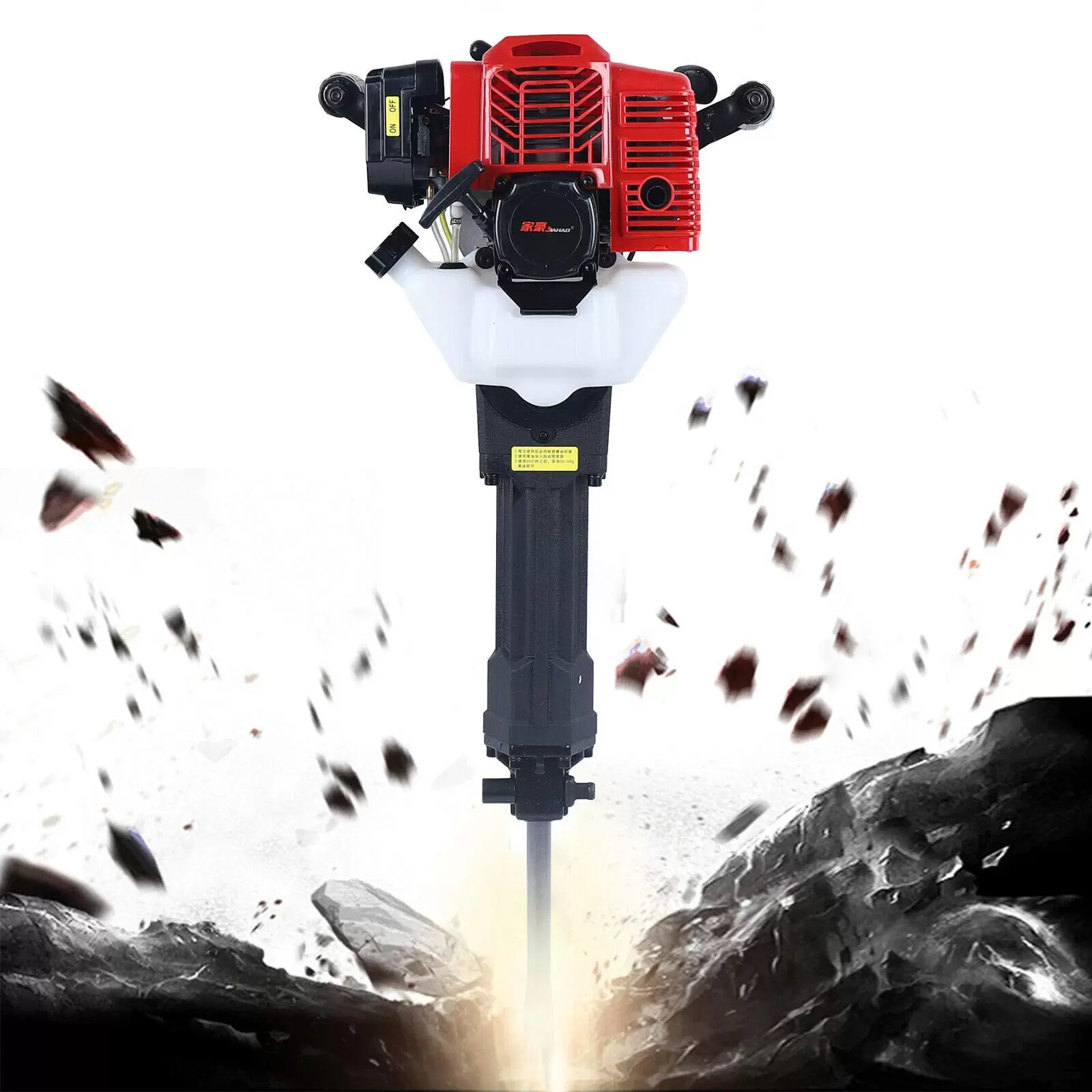 52CC Petrol Demolition Hammer 44 mm Single Cylinder Chisel Hammer 2 Stroke Demolition Jack Hammer Concrete Breaker Jack Drill Gas Powered 52CC Petrol Demolition Hammer 44 mm Single Cylinder Chisel Hammer 2 Stroke Demolition Jack Hammer Concrete Breaker Jack Drill Gas Powered