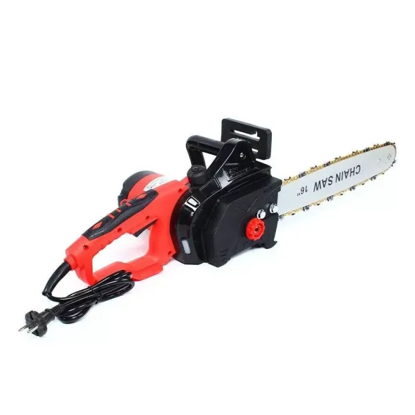 2 Kw Electric Chainsaw Powerful Chainsaw Ideal For Woodworking And Gardening 8.7*31.5 In 2000w 220v Red Suitable For Cutting All Kinds Of Wood