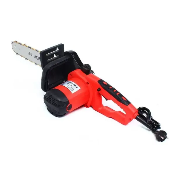 2 Kw Electric Chainsaw Powerful Chainsaw Ideal For Woodworking And Gardening 8.7*31.5 In 2000w 220v Red Suitable For Cutting All Kinds Of Wood