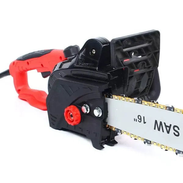 2 Kw Electric Chainsaw Powerful Chainsaw Ideal For Woodworking And Gardening 8.7*31.5 In 2000w 220v Red Suitable For Cutting All Kinds Of Wood