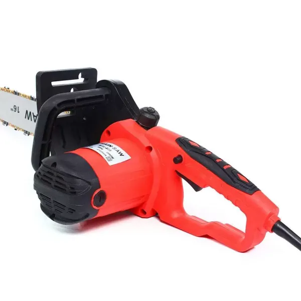 2 Kw Electric Chainsaw Powerful Chainsaw Ideal For Woodworking And Gardening 8.7*31.5 In 2000w 220v Red Suitable For Cutting All Kinds Of Wood
