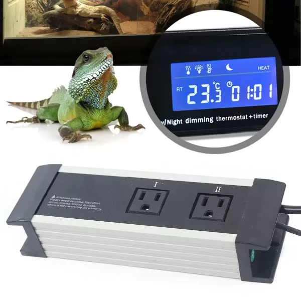 Digital Rubber Thermostat with Ntc Sensor for Aquarium Reptiles 0~50°C For Pets Aquariums Snakes Lizards Turtles Greenhouses Black