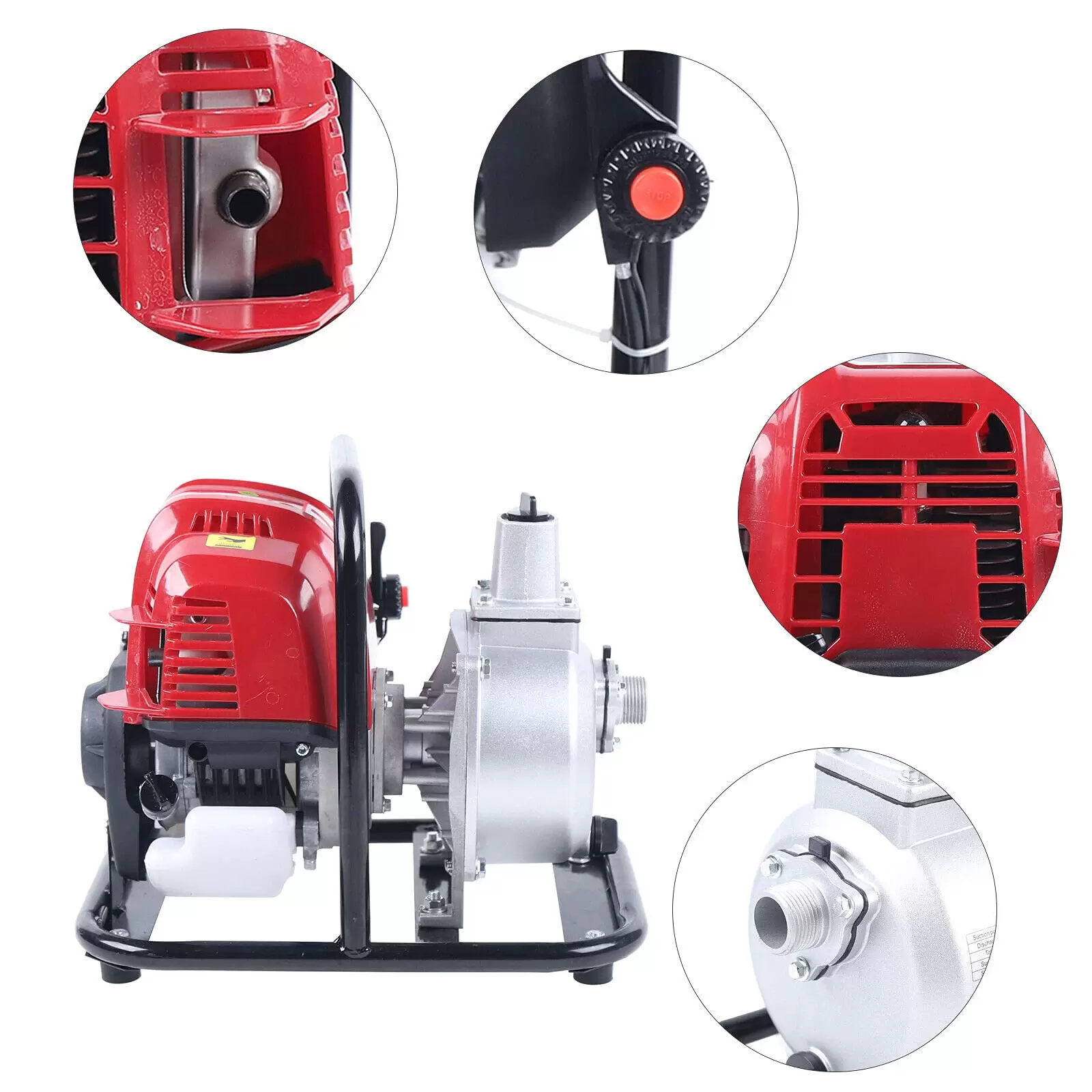 4 Stroke 1200W Gasoline Water Pump Motor Portable Gas Powered Water Pump 1" inch 38CC 4 Stroke Gas Powered Water Transfer Pump Irrigation Pump 4 Stroke 1200W Gasoline Water Pump Motor Portable Gas Powered Water Pump 1" inch 38CC 4 Stroke Gas Powered Water Transfer Pump Irrigation Pump