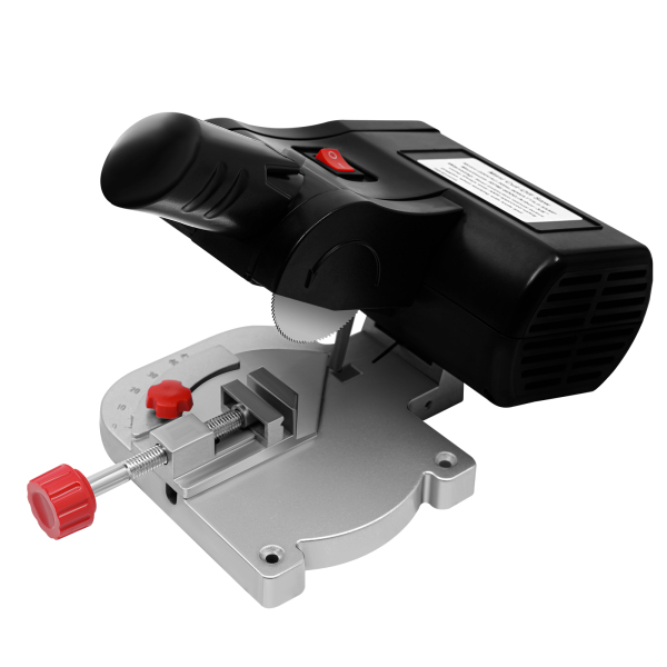 90W 220V Mini Electric Miter Saw 0-45 4500RPM Wood Glass Metal Jig Saw Used In Factories Carpentry For Cutting Non-metals 9.84*5.51*5.91in Silver And Black