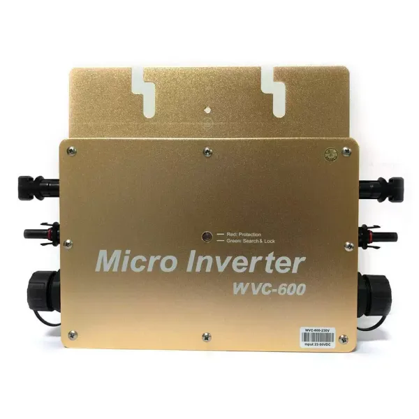WVC-600W MPPT Micro Inverter, IP65 Waterproof Solar Inverter, with PV Grid Connection Digital Inverter, 22-50VDC (Gold) WVC-600W MPPT Micro Inverter, IP65 Waterproof Solar Inverter, with PV Grid Connection Digital Inverter, 22-50VDC (Gold)