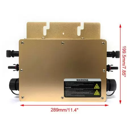 WVC-600W MPPT Micro Inverter, IP65 Waterproof Solar Inverter, with PV Grid Connection Digital Inverter, 22-50VDC (Gold)