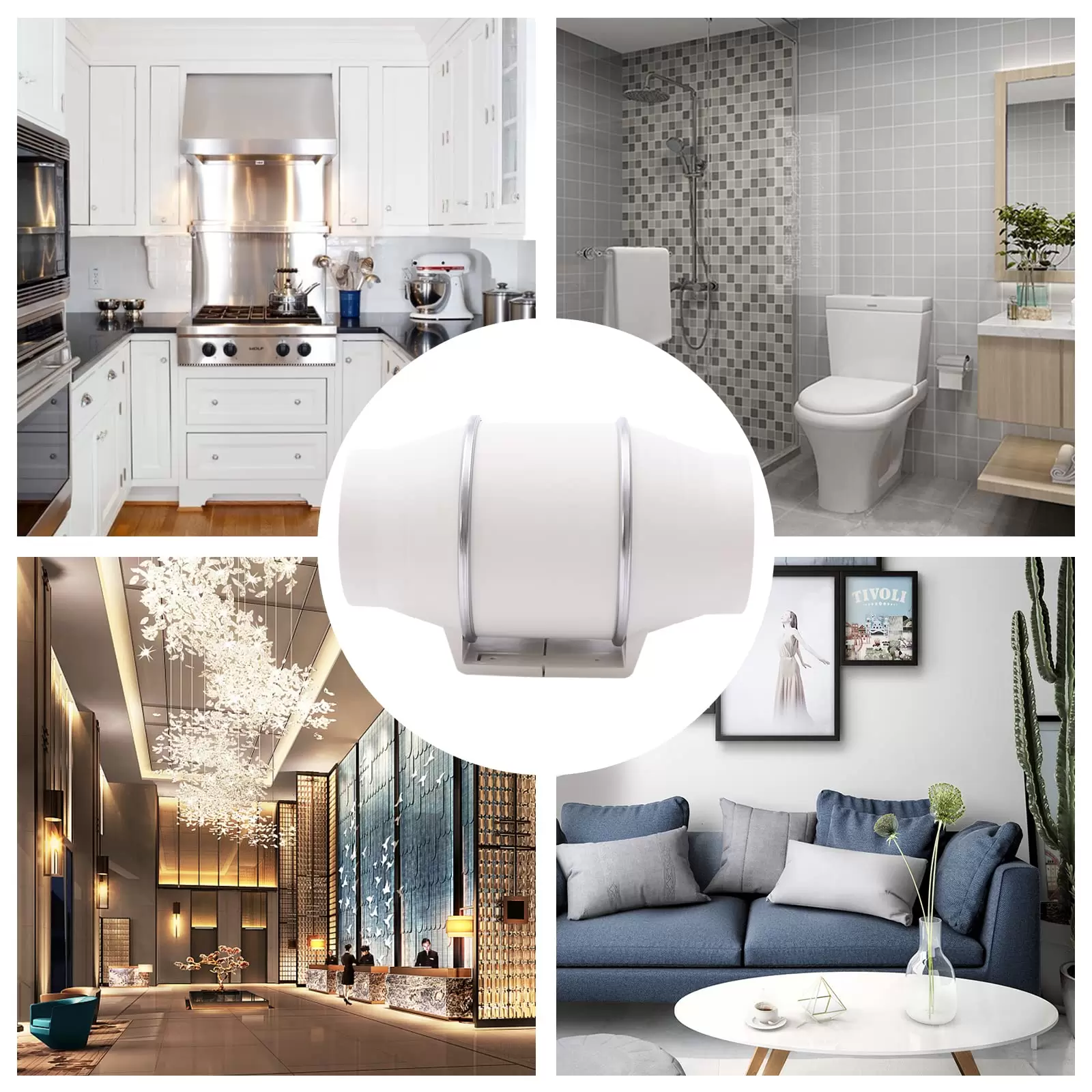5 Inch Inline Duct Fan Exhaust Fan Mixed Flow Inline Fan Hydroponic Air Blower for Home Ventilation Powerful and Silent Inline Fan 220m³/h 5 Inch Inline Duct Fan Exhaust Fan Mixed Flow Inline Fan Hydroponic Air Blower for Home Ventilation Powerful and Silent Inline Fan 220m³/h