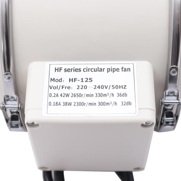 5 Inch Inline Duct Fan Exhaust Fan Mixed Flow Inline Fan Hydroponic Air Blower for Home Ventilation Powerful and Silent Inline Fan 220m³/h