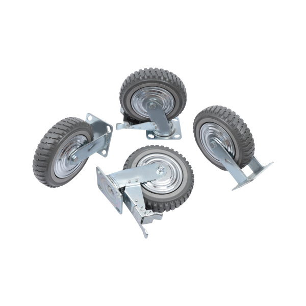 8 Inch Solid Caster Wheels Casters Heavy Duty Anti-Skid Wheels Pack of 4 Heavy Duty Transport Casters with Brake up to 1000 kg