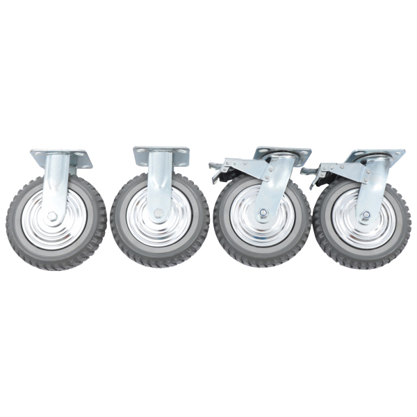8 Inch Solid Caster Wheels Casters Heavy Duty Anti-Skid Wheels Pack of 4 Heavy Duty Transport Casters with Brake up to 1000 kg