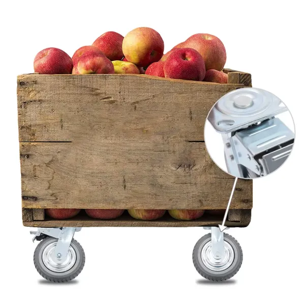 8 Inch Solid Caster Wheels Casters Heavy Duty Anti-Skid Wheels Pack of 4 Heavy Duty Transport Casters with Brake up to 1000 kg