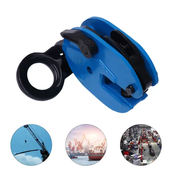 2T Vertical Plate Clamp Steel Plate Lifting Clamp Jaw Opening up with Wear-Resistant Hook for Lifting and Transporting