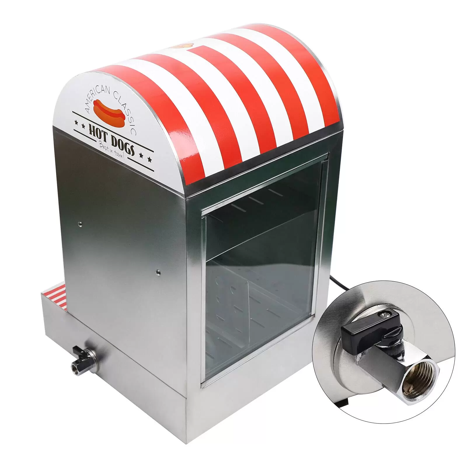 Electric Hot Dog Machine 1500W 220V Commercial Hot Steam Machine for Business Parties Banquets Cafeterias