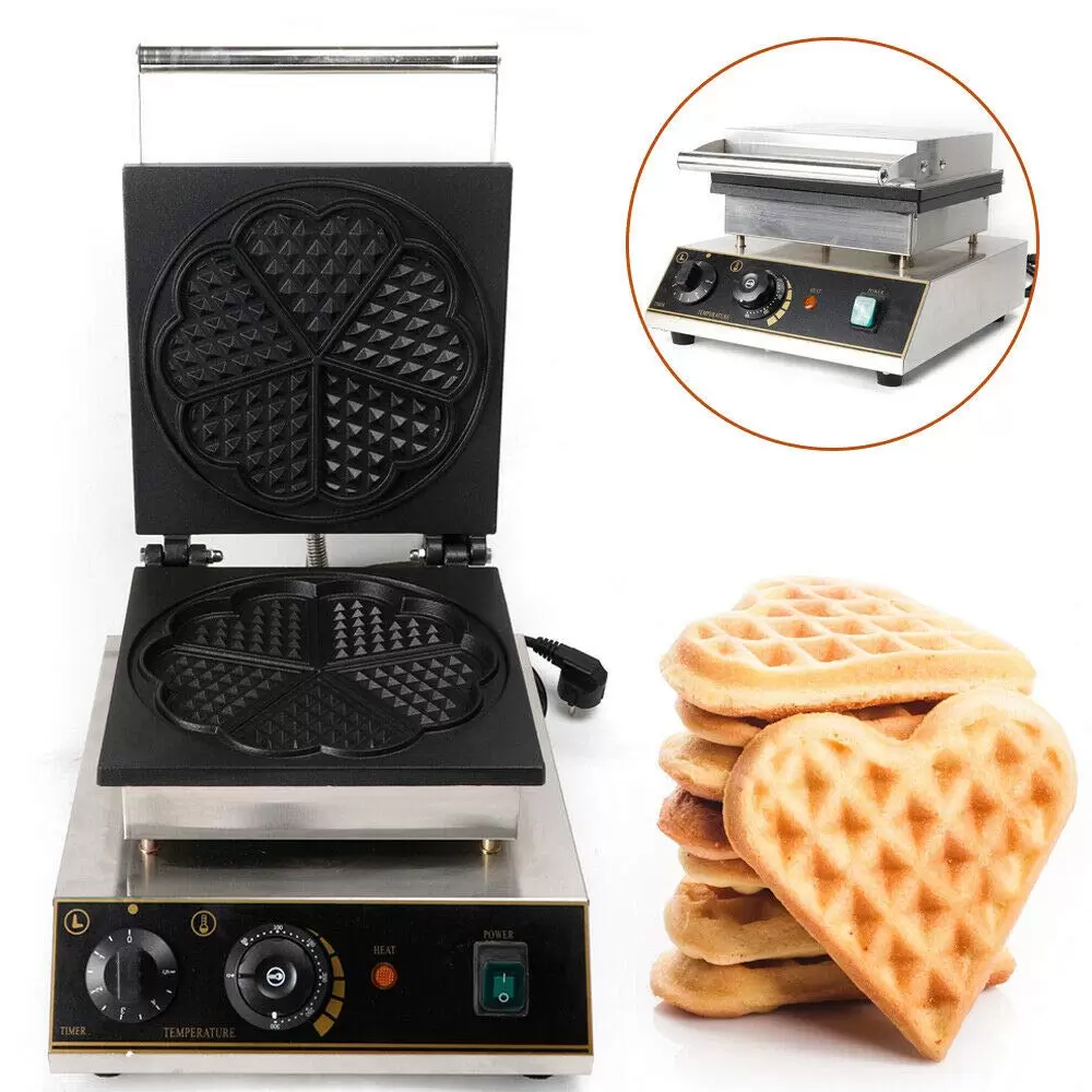 1750W 5pcs Professional Waffle Machine Waffle Iron for Heart Waffles Stainless Steel Waffles Maker Machine for Bakery Restaurant Snack Bar or Household 1750W 5pcs Professional Waffle Machine Waffle Iron for Heart Waffles Stainless Steel Waffles Maker Machine for Bakery Restaurant Snack Bar or Household