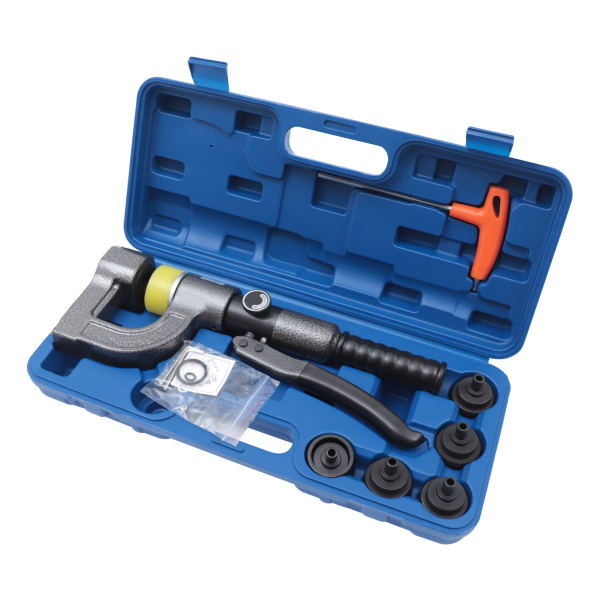 Hydraulic Hole Punching Machine 6 Ton Manual Hole Digger Punch Portable Metal Hole Digger Hydraulic Punch Kit with 5 Punch Dies 0.63 to 1.26 Inch