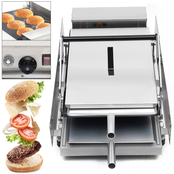 2000W Electric Mini Waffle Maker Hamburger Cooker Commercial Electric Burger Maker Stainless Steel 50-300°C for Burger Bacon Buns Eggs 2000W Electric Mini Waffle Maker Hamburger Cooker Commercial Electric Burger Maker Stainless Steel 50-300°C for Burger Bacon Buns Eggs