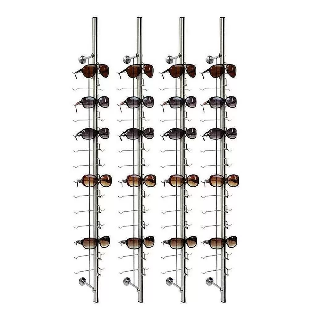 10 Pack Aluminum Glasses Holder for Sunglasses Storage and Display 14 Pairs without Lock Sunglasses Display Holder 1.22M Silver 10 Pack Aluminum Glasses Holder for Sunglasses Storage and Display 14 Pairs without Lock Sunglasses Display Holder 1.22M Silver