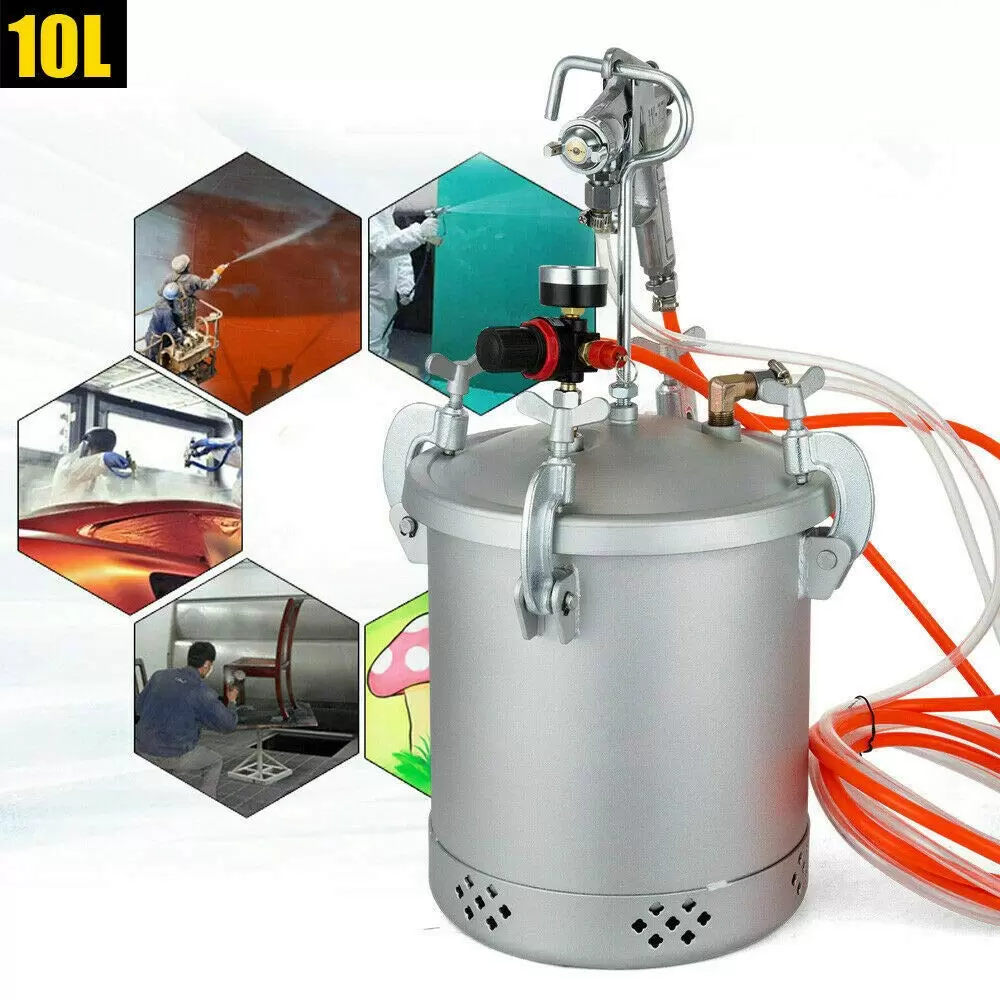 Paint gun - 10 l tank - With air regulator and safety valve Paint gun - 10 l tank - With air regulator and safety valve