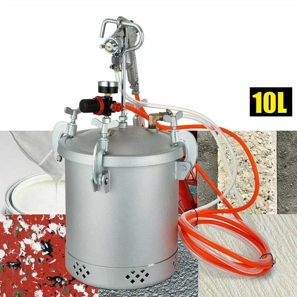 Paint gun - 10 l tank - With air regulator and safety valve Paint gun - 10 l tank - With air regulator and safety valve